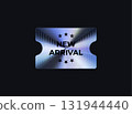 New Arrival Badge Sticker Limited Edition Label In Holograph Gradient Style. Glossy Metallic Icon Logo Seal For Branding, Promo, Ecommerce UI, Shop Product Advertising. Vector Illustration 131944440