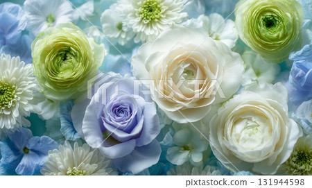 Gorgeous Floral Background | Roses and Carnations [Blue] 131944598