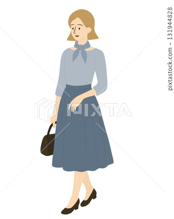 年輕女子的全身插圖 131944828