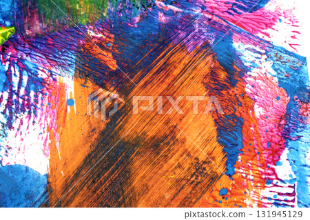 Thick abstract flowing color abstract paint splatters and splashes heavy brush strokes background 131945129