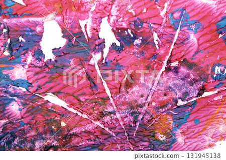 Thick abstract flowing color abstract paint splatters and splashes heavy brush strokes background 131945138