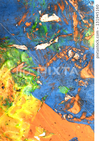 Thick abstract flowing color abstract paint splatters and splashes heavy brush strokes background 131945160