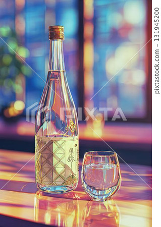 輕盈透明的酒瓶與酒杯 - 桌上美麗的倒影 6 輕盈透明的酒瓶與酒杯 - 桌上美麗的倒影 6 131945200