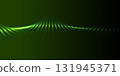 Green glowing linear sound waveform abstract futuristic tech background 131945371