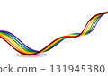 LGBTQ Pride Month abstract colorful smooth curved waves vector background 131945380