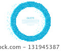 Blue pixelated circle minimal abstract geometric background 131945387