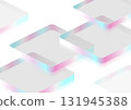 Minimal pastel holographic 3D squares with glass effect on white background 131945388