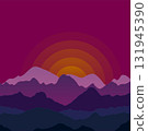 Nature summer evening landscape with mountain peaks 131945390