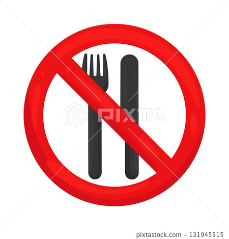 Illustration of no food sign Illustration of no food sign 131945515