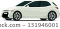 Modern sports hatchback angled front side view 131946001