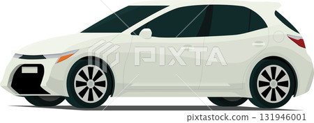 Modern sports hatchback angled front side view 131946001