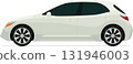 Modern sports hatchback flat side view 131946003