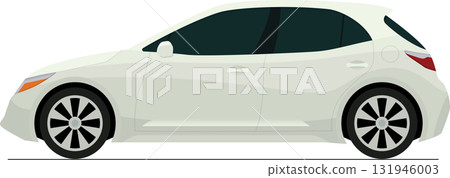 Modern sports hatchback flat side view 131946003