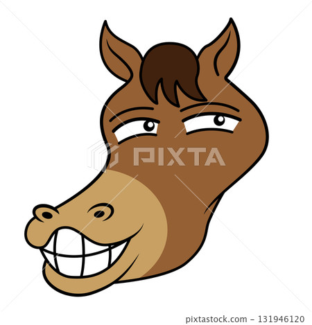 Smiling horse illustration Smiling horse illustration 131946120
