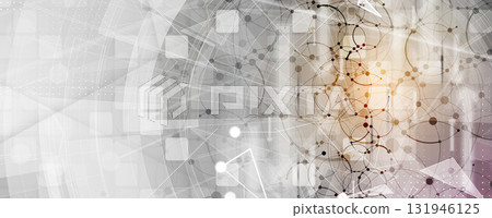 Technology science concept banner. Molecular technology structure with digital overlay Technology science concept banner. Molecular technology structure with digital overlay 131946125