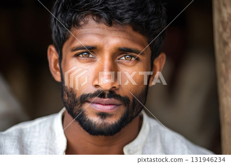 Indian man portrait with confident natural expression 131946234