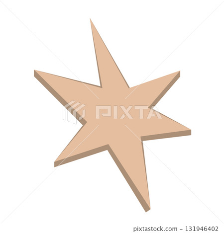 Simple and cute star from recycling cardboard paper. Christmas design element, carton star for DIY projects. Vector isolated illustration Simple and cute star from recycling cardboard paper. Christmas design element, carton star for DIY projects. Vector isolated illustration 131946402