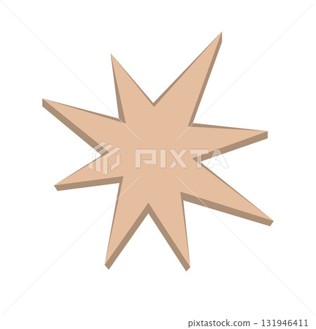 Simple and cute star from recycling cardboard paper. Christmas design element, carton star for DIY projects. Vector isolated illustration Simple and cute star from recycling cardboard paper. Christmas design element, carton star for DIY projects. Vector isolated illustration 131946411
