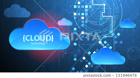 Cloud storage technology. Integrated digital web concept background. 131946478