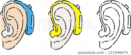 Hearing aid color single color line only Hearing aid color single color line only 131946674