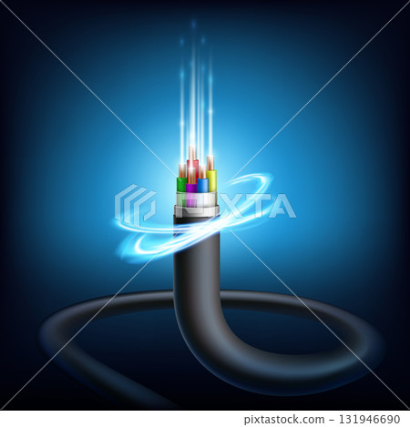 Optical fiber cable for high speed internet Optical fiber cable for high speed internet 131946690