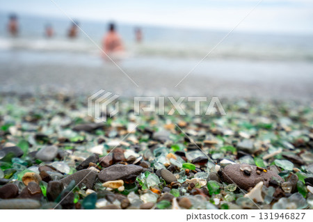 Discovering the beauty of glass beach in Vladivostok, Russia on a summer day 131946827