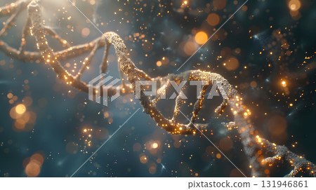 A picture or model of a thread of DNA from a living thing. AI Generated A picture or model of a thread of DNA from a living thing. AI Generated 131946861