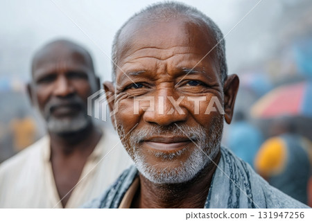 Elderly indian man smiling showing wisdom and life experience Elderly indian man smiling showing wisdom and life experience 131947256