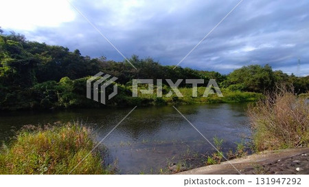 Autumn riverside river scenery 131947292