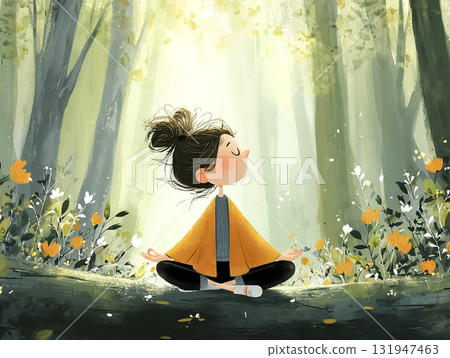 Miyu Series: Miyu smiling in the shade of a spring tree 131947463