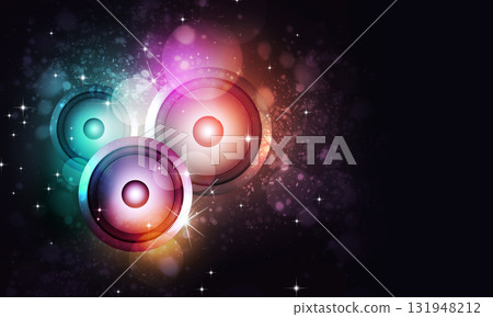 disco retro bright music banner 131948212