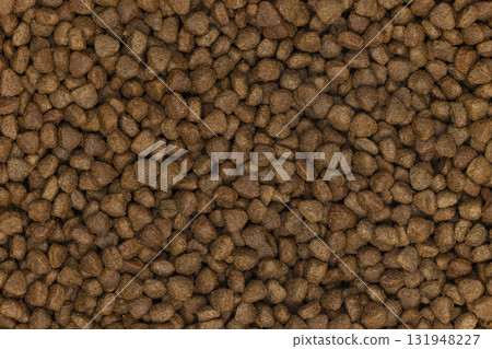 Full frame image of cat dry food kibbles 131948227