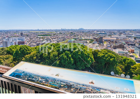 從觀景台眺望小牧山城（愛知縣小牧市） 131948321