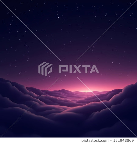 Abstract night sky background with glowing constellation lines and bright star points, gradient tones of purple and pink, minimal futuristic aesthetic, soft cosmic glow, elegant digital art background 131948869