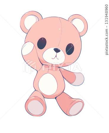 Cute pink teddy bear 131948960