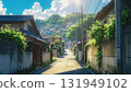 午後陽光照射下的斜坡上的住宅區 131949102