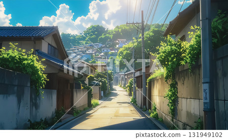 午後陽光照射下的斜坡上的住宅區 午後陽光照射下的斜坡上的住宅區 131949102