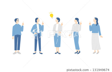 問題解決的女性商業團隊的全身插圖集 131949674