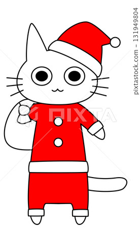 Full-body cat character wearing a Santa costume | Christmas, gift, winter, cute Full-body cat character wearing a Santa costume | Christmas, gift, winter, cute 131949804