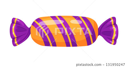 Candy in bright wrapping. flat vector style. 131950247