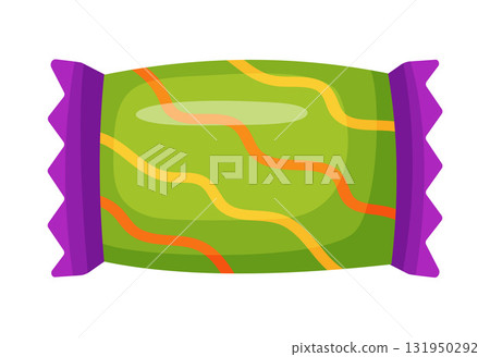 Candy in bright wrapping. flat vector style. Candy in bright wrapping. flat vector style. 131950292