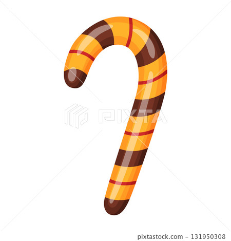 Halloween Candy cane. flat vector style. 131950308