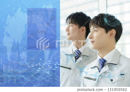 DX Digital Image Portrait of two young men looking to the future 131950562