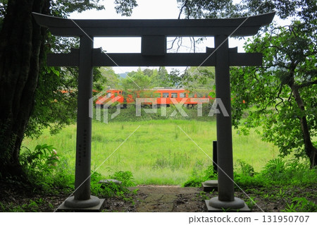 小湊鐵道“板橋車站和神社的鳥居” 小湊鐵道“板橋車站和神社的鳥居” 131950707