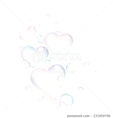 漂浮的心形氣泡插圖 漂浮的心形氣泡插圖 131950740