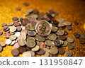 Bitcoin virtual money and fiat money coins euro 131950847