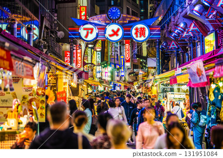 Tokyo cityscape in October. Inbound tourism continues... View of Ameyoko and other areas bustling with foreign tourists. Tokyo cityscape in October. Inbound tourism continues... View of Ameyoko and other areas bustling with foreign tourists. 131951084