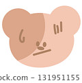 Illustration of teddy bear scared expression for cartoon character, comic, pet shop, vet, emoji, mood, emotion, emotion, feeling, zoo, souvenir shop, animal brooch, sticker, icon, bear face shape 131951155