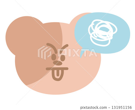 Illustration of teddy bear tongue out expression for cartoon character, comic, pet shop, vet, emoji, mood, emotion, emotion, feeling, zoo, souvenir shop, animal brooch, sticker, icon, bear face shape Illustration of teddy bear tongue out expression for cartoon character, comic, pet shop, vet, emoji, mood, emotion, emotion, feeling, zoo, souvenir shop, animal brooch, sticker, icon, bear face shape 131951156