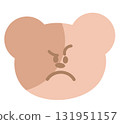 Illustration of teddy bear confused expression for cartoon character, comic, pet shop, vet, emoji, mood, emotion, emotion, feeling, zoo, souvenir shop, animal brooch, sticker, icon, bear face shape 131951157